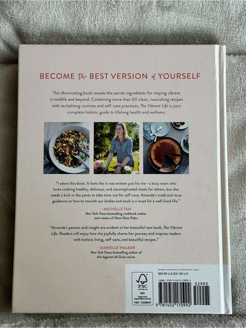 The Vibrant Life Cookbook - White Cover with Colorful Food Collage